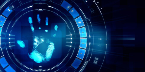 Fingerprint Scanning Technology Concept 2d Illustration