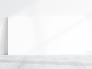 horizontal canvas mockup on the floor