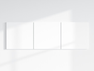 three square canvases mockup on the wall
