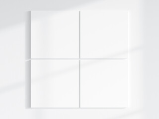 four square canvases mockup on the wall