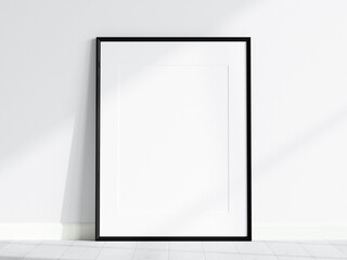 minimalist black frame mockup on white background