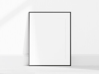 minimalist black frame mockup on white background