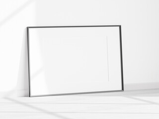 minimalist black frame mockup on white background