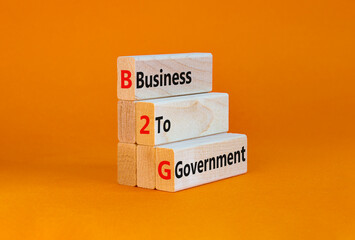 B2G business to government symbol. Concept words 'B2G - business to government' on wooden blocks on...