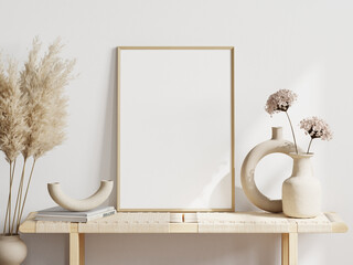 frame mockup whith pampas in boho style