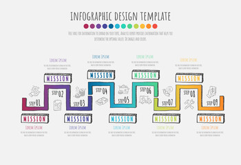 Hand drawing elements for Infographic can be used for Presentation, workflow layout, diagram, number step up options.