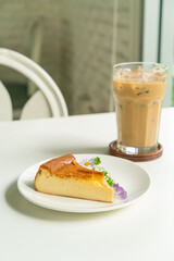 Basque Burnt Cheesecake on plate