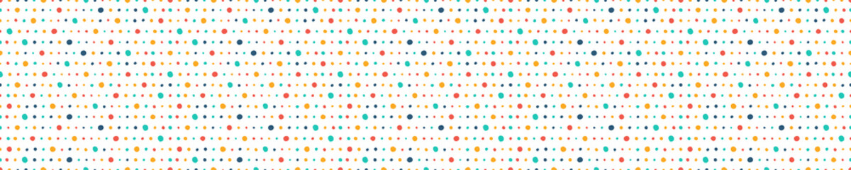 White seamless pattern with colorful dots