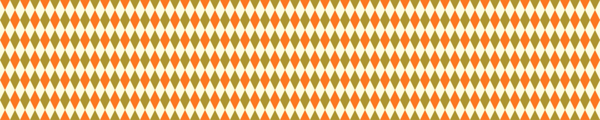Seamless pattern with orange and green rhombuses