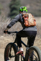 Wildwood Canyon, California. October12, 2021: A Mountain Biker Riding his Bike in the California...