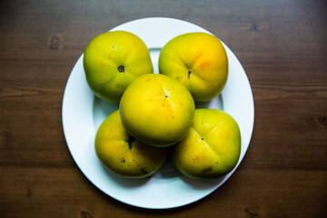 A slightly astringent and sweet persimmon, fruit