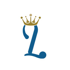 Blue Single Letter With Crown Logo 