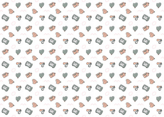 bakery tools cute seamless pattern isolated on white background ep37