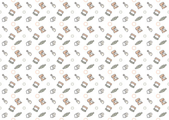 bakery tools cute seamless pattern isolated on white background ep35