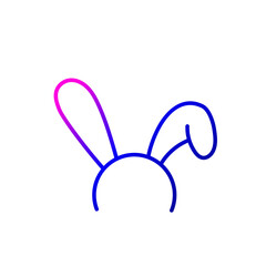 Rabbit ears on headband outline icon. Costume from sex shop. Purple symbol. Isolated vector illustration