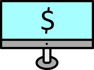 Money Analysis Linear Vector Icon Design