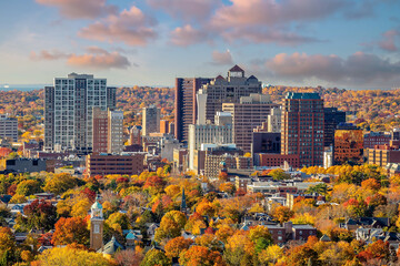 New Haven city downtown skyline cityscape of Connecticut, USA