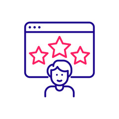 Customer response rate vector 2 colour icon style illustration. EPS 10 file