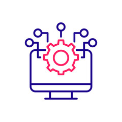 System Integration vector 2 colour icon style illustration. EPS 10 file
