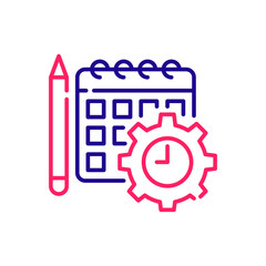 Schedule Planning vector 2 colour icon style illustration. EPS 10 file
