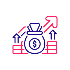 Funds raising vector 2 colour icon style illustration. EPS 10 file