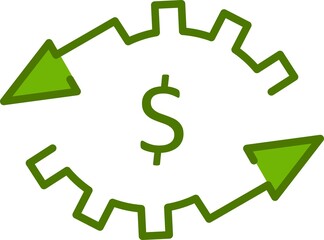 Cash Flow Filled Linear Vector Icon Design