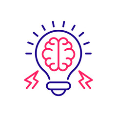 Brain Power vector 2 colour icon style illustration. EPS 10 file