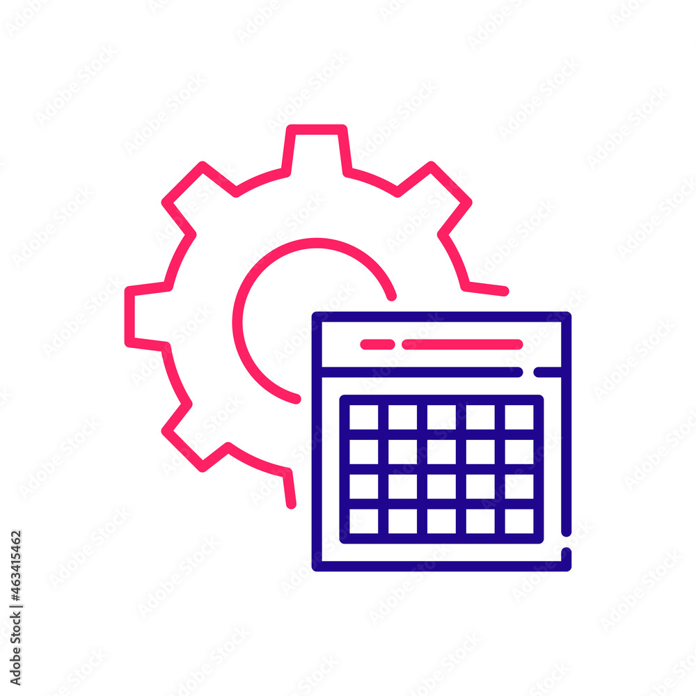 Poster event processing vector 2 colour icon style illustration. eps 10 file