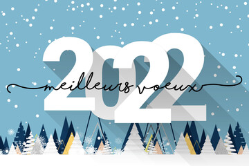 Fototapeta na wymiar 2022 - Bonne année - happy new year
