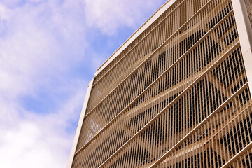 Industrial stairs with blue sky