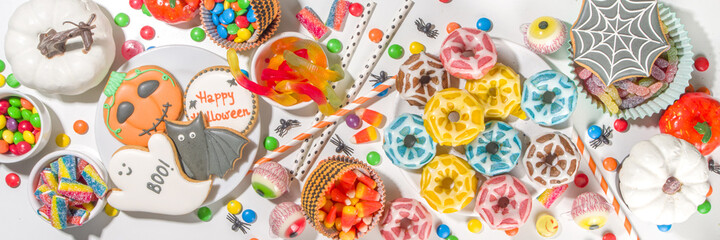 Halloween trick or treat sweets background