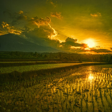 Sunset on ciremai north side