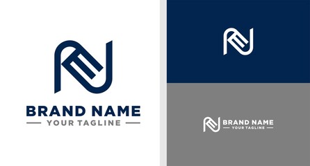 NE LOGO MONOGRAM LINE ELEGANT EDITABLE