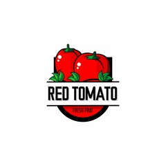 red tomato logo illustration vector