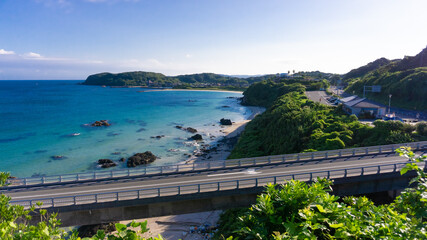 Naklejka premium 下関市の角島大橋の絶景