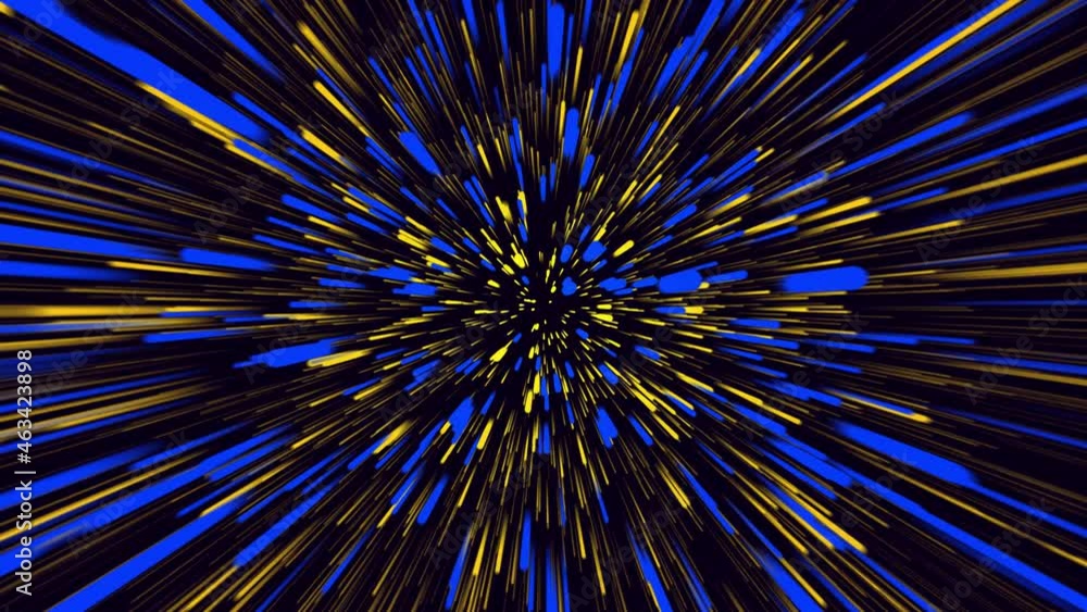Poster colorful orange blue straight lines on a dark background. abstract seamless looped animation of neon