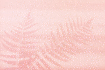 background with water drops with fern shadow