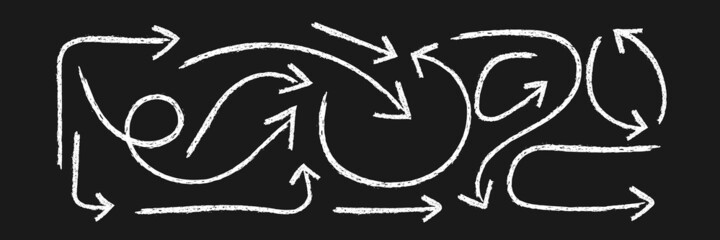 chalkboard arrows vector graphic element.