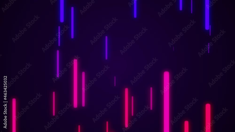 Poster colorful straight lines on a dark background. abstract seamless looped animation of neon, glowing li