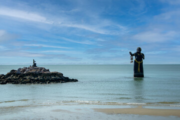 Pee Seua Samut Statue at Puek Tian Water Statue Park Cha Am, Thailand.
