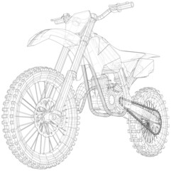 Element of sport design. Motorbike. Wire-frame EPS10 format. Vector created of 3d.