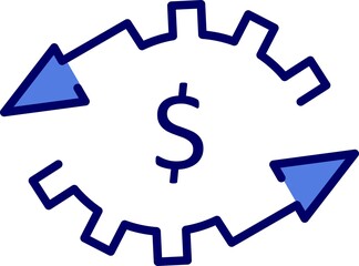 Cash Flow Filled Linear Vector Icon Design