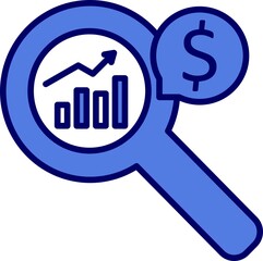Market Analysis Filled Linear Vector Icon Design