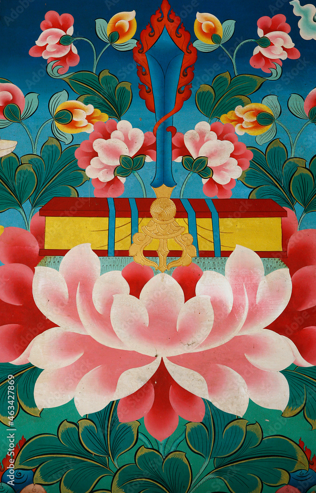 Wall mural faith, spirituality and religion. tibetan thangka.