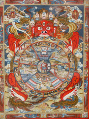 Faith, spirituality  and religion. Tibetan Thangka.