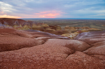 chalk mountains in the steppes of Kazakhstan.
