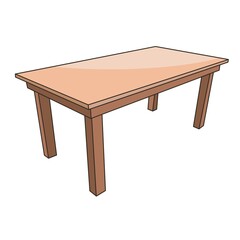 simple wooden table furniture vector design