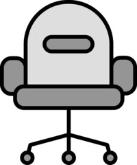 Office Chair Filled Linear Vector Icon Design
