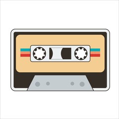 Naklejka premium retro tape cassette audio music vector design