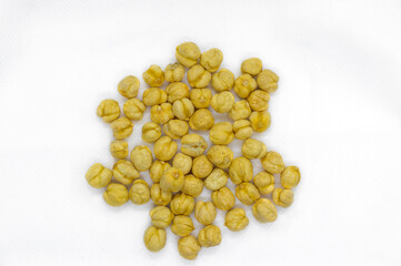 roasted chickpeas snack in white background